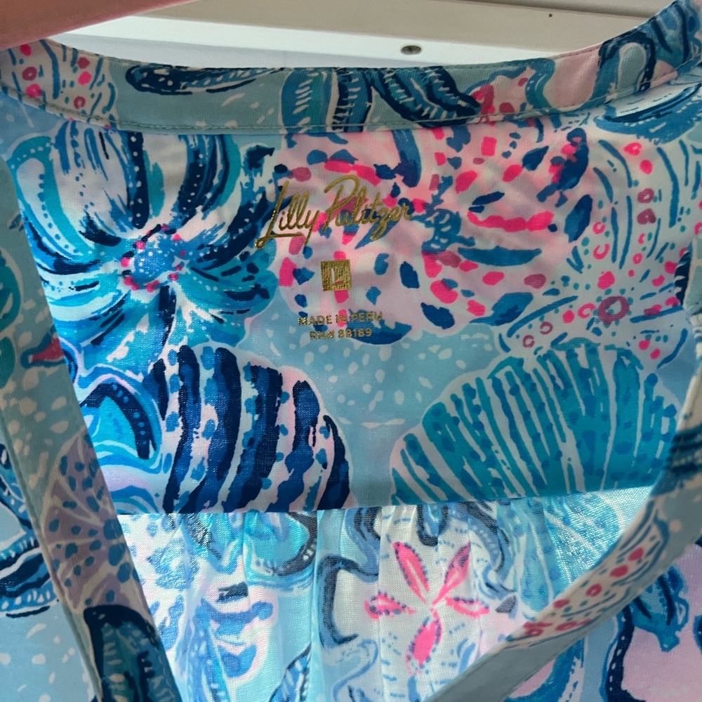 Lilly Pulitzer Blue and Pink Patterned Dress